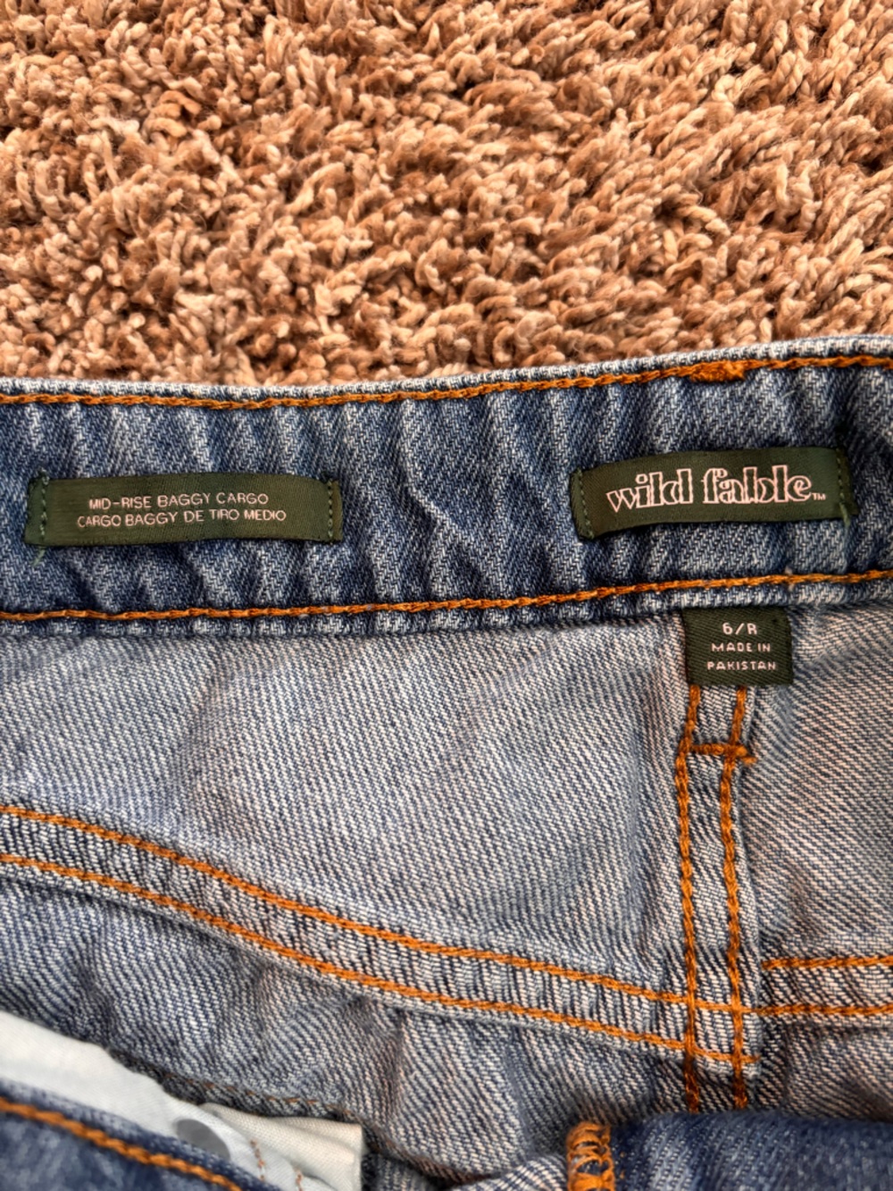 Vintage Y2K Cargo Denim Jeans – Size 6 Wide Leg Utility - Picture 4 of 5